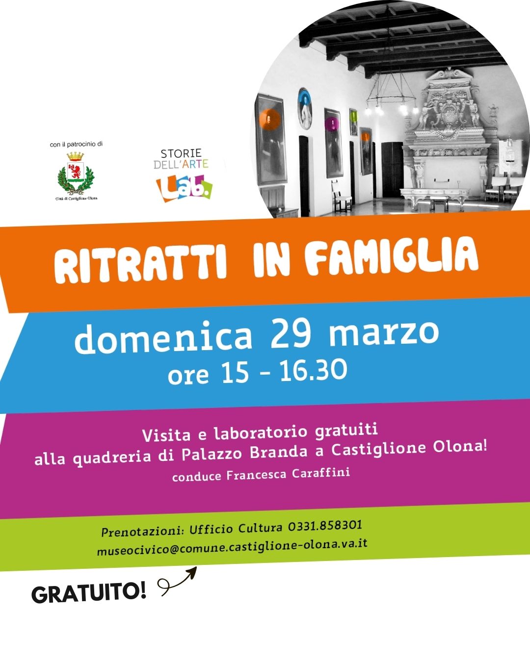 Attività gratuita per famiglie a Castiglione Olona 29/03/26